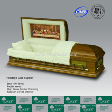 LUXES última ceia estilo caixões de madeira para Funeral americano caixões